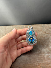 Load image into Gallery viewer, Cloisonné glass enamel pendant with opal