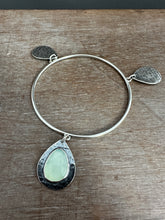 Load image into Gallery viewer, Sterling silver Jingle bangle with Peruvian opal