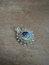 Load image into Gallery viewer, Blue Millefiori glass pendant