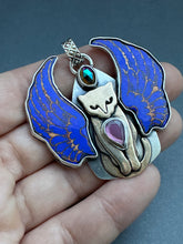 Load image into Gallery viewer, Regal cat with enameled wings.