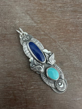 Load image into Gallery viewer, Lapis and turquoise bird medallion