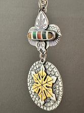 Load image into Gallery viewer, Candy Cane Snowflake Pendant