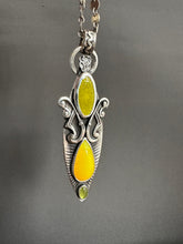 Load image into Gallery viewer, Rare yellow rosarita and enamel pendant