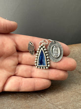 Load image into Gallery viewer, Our Lady of Guadalupe charm set with kyanite window