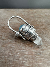 Load image into Gallery viewer, Quartz crystal and aquamarine medallion