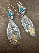 Load image into Gallery viewer, Our Lady of Guadalupe and turquoise earrings