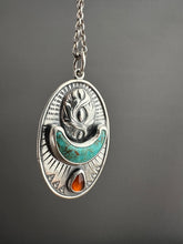 Load image into Gallery viewer, Turquoise Moon Medallion
