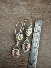 Load image into Gallery viewer, Andesine (red labradorite) and Swirls earrings