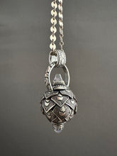Load image into Gallery viewer, Vintage crystal and Blue Chalcedony dragon egg medallion