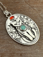 Load image into Gallery viewer, Jewel Cat with Amazonite and Carnelian
