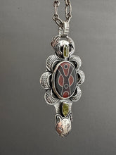 Load image into Gallery viewer, Cloisonné and Vesuvianite Crystal Pendant.