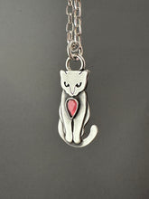 Load image into Gallery viewer, Sterling silver Kitty Pet with garnet