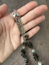 Load image into Gallery viewer, Vintage glass bead silk knotted necklace in neutrals