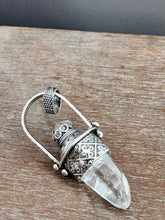 Load image into Gallery viewer, Quartz Crystal and Vintage Swarovski Medallion