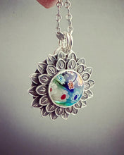 Load image into Gallery viewer, Blue Millefiori glass pendant