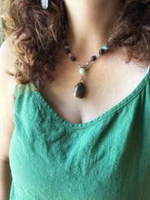 Load image into Gallery viewer, Handmade Bronze Bell on Hand Knotted Silk Beaded (short necklace)