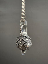 Load image into Gallery viewer, Vintage crystal and Blue Chalcedony dragon egg medallion