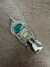 Load image into Gallery viewer, Golden Wandering Deer with handmade bell and Flourite