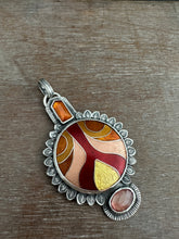 Load image into Gallery viewer, Cloisonné glass enamel with kyanite and andesine