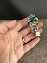 Load image into Gallery viewer, Golden Wandering Deer with handmade bell and Flourite