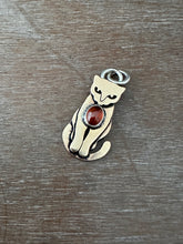Load image into Gallery viewer, Bronze Kitty Pet with garnet