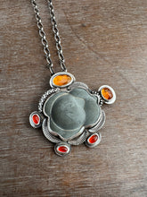 Load image into Gallery viewer, Fairy stone Pendant/Brooch with carnelian, kyanite, and citrine