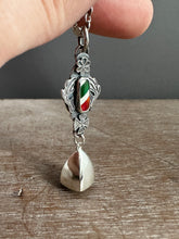 Load image into Gallery viewer, Candy Cane and Silver Bell Pendant