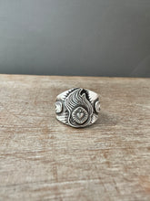 Load image into Gallery viewer, Medium Size 9.25 sacred heart shield ring