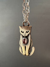 Load image into Gallery viewer, Bronze Kitty pet with Orange Sapphire