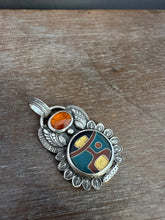 Load image into Gallery viewer, Cloisonné and Kyanite Medallion