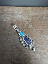 Load image into Gallery viewer, Tanzanite and Opal moon pendant