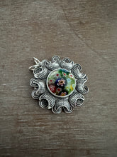 Load image into Gallery viewer, Millefiori glass pendant with moons