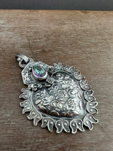 Load image into Gallery viewer, Mystic topaz Sacred Heart pendant