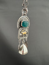 Load image into Gallery viewer, Golden Wandering Deer with handmade bell and Flourite