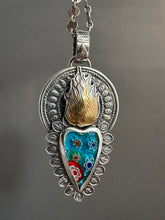 Load image into Gallery viewer, Millefiori Sacred Heart pendant