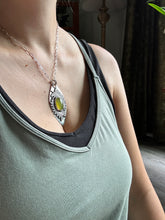 Load image into Gallery viewer, Fern and Vesuvianite pendant