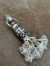 Load image into Gallery viewer, Handmade herkimer crystal Tassel with blue chalcedony