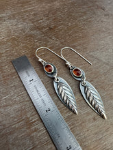 Load image into Gallery viewer, Garnet Leaf earrings