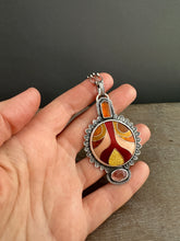 Load image into Gallery viewer, Cloisonné glass enamel with kyanite and andesine