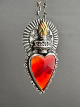 Load image into Gallery viewer, Red rosarita Sacred Heart pendant