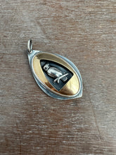 Load image into Gallery viewer, Silver and brass owl pendant