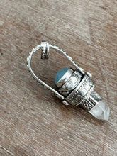 Load image into Gallery viewer, Quartz crystal and aquamarine medallion