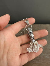 Load image into Gallery viewer, Handmade herkimer crystal Tassel with blue chalcedony