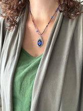 Load image into Gallery viewer, Cloisonné Glass Pendant With a Beaded Necklace