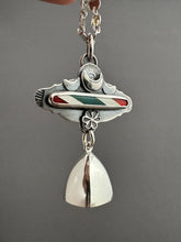 Load image into Gallery viewer, Candy Cane and Silver Bell Pendant