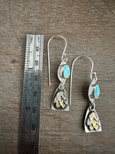 Load image into Gallery viewer, Turquoise and Tiny Leaves earrings