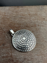 Load image into Gallery viewer, Silver fish parable pendant with lapis