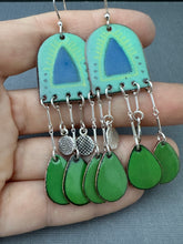 Load image into Gallery viewer, Blue doorway Enamel Earrings