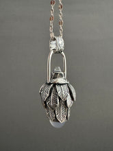 Load image into Gallery viewer, Vintage crystal and Blue Chalcedony feather dragon egg medallion