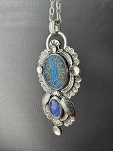 Load image into Gallery viewer, Cloisonné glass enamel with tanzanite